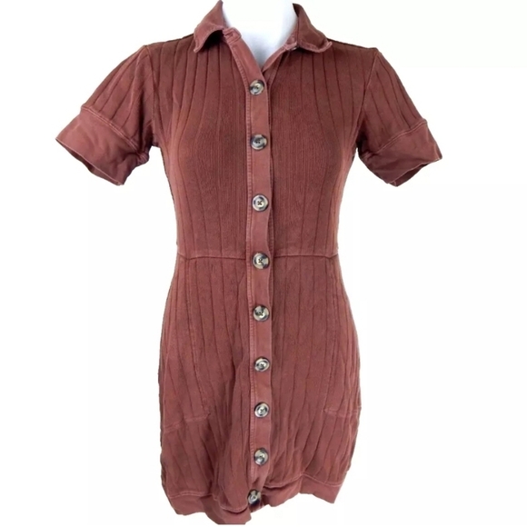 Free People FP Beach New Afternoon Ribbed Mini Dress - Picture 2 of 4
